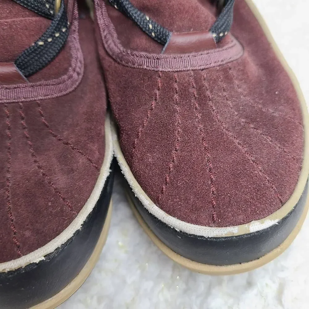 Sorel Tivoli ll Waterproof Suede Fleece Lined  Burgundy Suede Short Lace-up Ankl